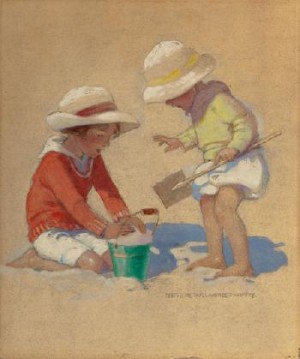 Building A Sand Castle, Good Housekeeping Magazine Cover by Jessie Willcox SMITH