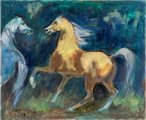 Sagohästar by Jòzef KOROLKIEWICZ - auction artwork with signature