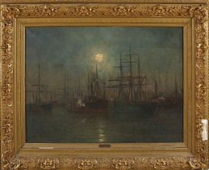 Båtar I Skymning-antwerpen by Romain STEPPE