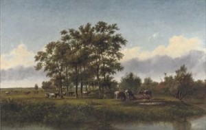 Cows In The Pasture by Cornelis Johannes De VOGEL