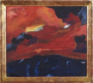Röd Kväll by Björn BLOMBERG - auction artwork with signature