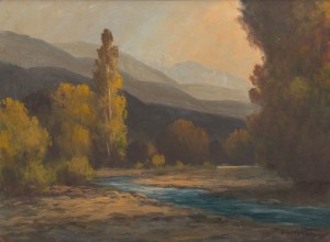 Mountains And River Landscape by Dawson NAPPS - auction artwork with signature