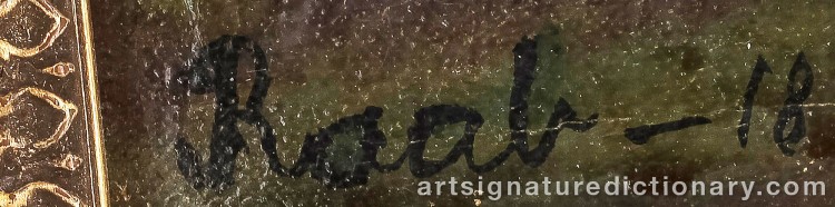 Authentic signature by Otto Gustaf RAAB on artwork