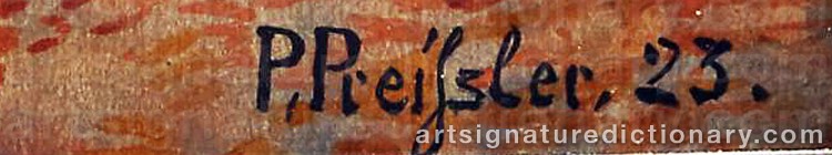 Authentic signature by Paul PREISSLER on Painting/Watercolour artwork