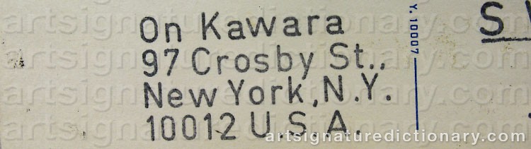 Authentic signature by On KAWARA on  artwork