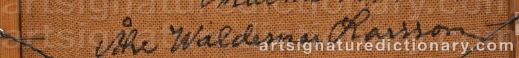 Authentic signature by Åke Waldemar LARSSON on artwork