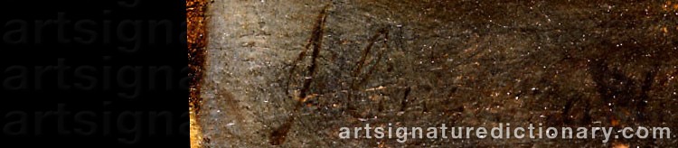 Authentic signature by Johannes LINGELBACH on Painting/Watercolour artwork