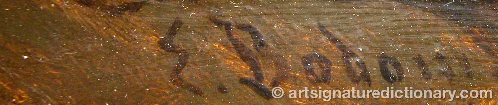 Authentic signature by Erik BEDOM on  artwork