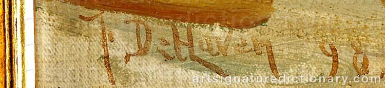 Authentic signature by Benjamin Franklin DEHAVEN on Painting/Watercolour artwork