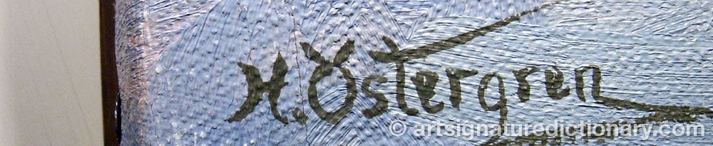 Authentic signature by Harald ÖSTERGREN on  artwork
