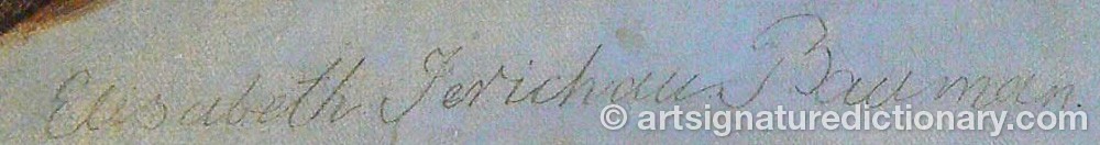 Authentic signature by Elisabeth Jerichau BAUMANN on  artwork