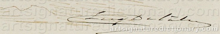 Authentic signature by Eugène DELATRE on  artwork