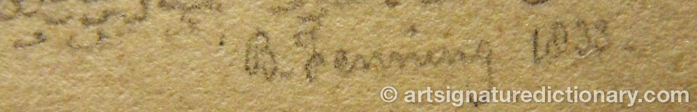 Authentic signature by B. JENNING on artwork