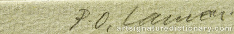 Authentic signature by Per-Olof ‘P.o.’ LARSSON on  artwork
