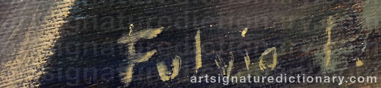 Authentic signature by Fulvio ‘Fulvio P’ PENTASSUGLIA on  artwork