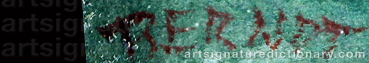 Authentic signature by Berndt ERKÉUS on artwork