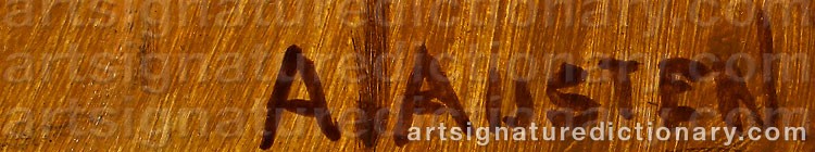 Authentic signature by Alexander AUSTEN on  artwork