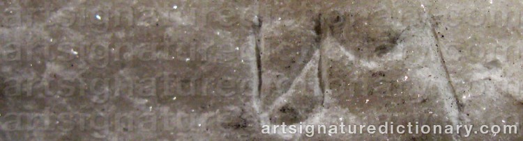 Authentic signature by Ukri MERIKANTO on artwork