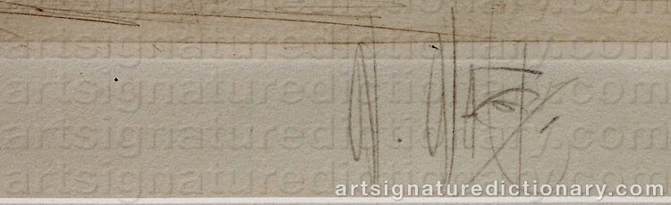Authentic signature by William WALCOT on  artwork