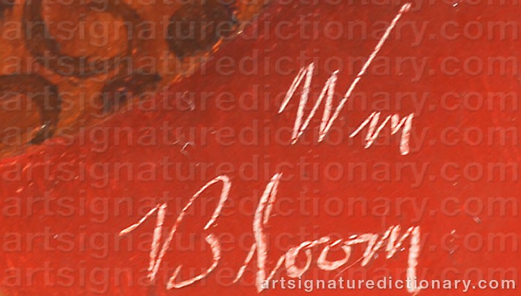 Authentic signature by William BLOOM on  artwork