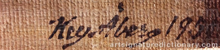 Authentic signature by Elisif ‘E Key Å’ KEY-ÅBERG on  artwork