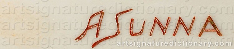 Authentic signature by Anders (Sami Artist) SUNNA on artwork