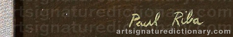 Authentic signature by Paul RIBA on artwork