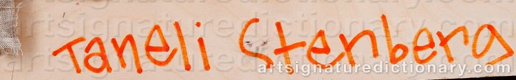 Authentic signature by Taneli STENBERG on  artwork