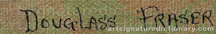 Authentic signature by Douglass FRASER on  artwork