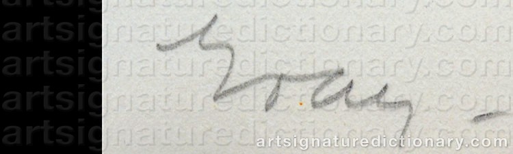 Authentic signature by Cleve GRAY on  artwork