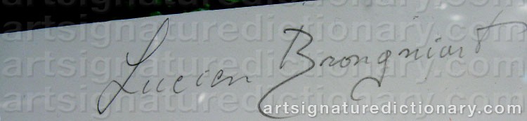 Authentic signature by Lucien BRONGNIART on artwork