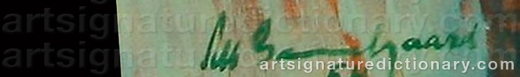 Authentic signature by Albert GAMMELGAARD on  artwork