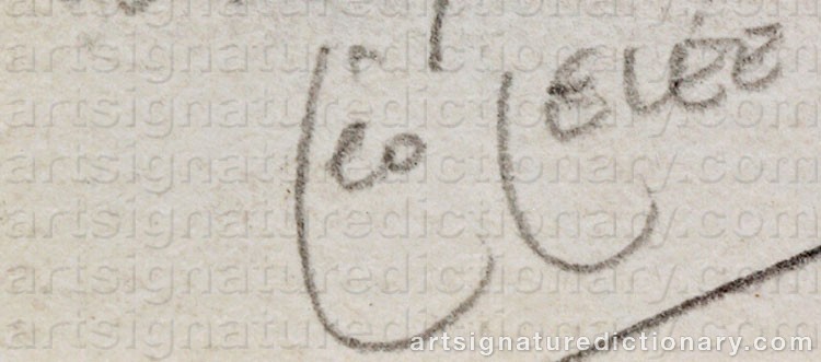 Authentic signature by Léo LELÉE on  artwork