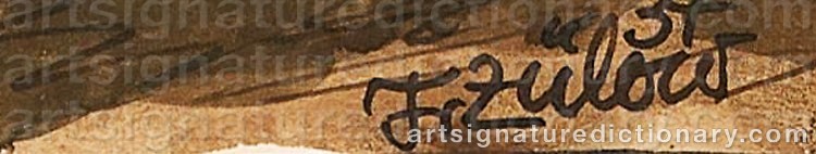 Authentic signature by Franz Von ZÜLOW on  artwork