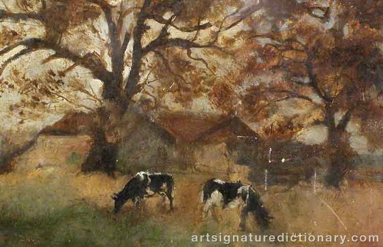 Close-up details showing Hans Fredrik GUDE signature forgery characteristics