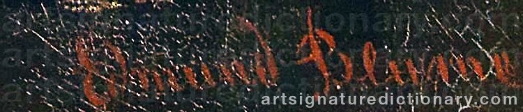 Authentic signature by Edmund BLUME on  artwork