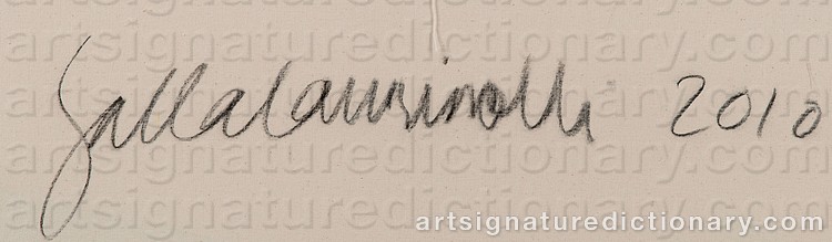 Authentic signature by Salla LAURINOLLI on Painting/Watercolour artwork