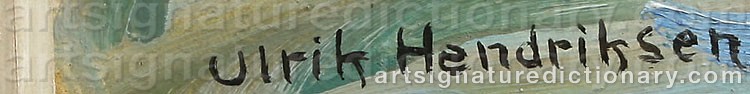 Authentic signature by Ulrik HENDRIKSEN on  artwork