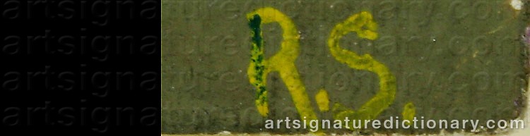 Authentic signature by Rolph SCARLETT on artwork