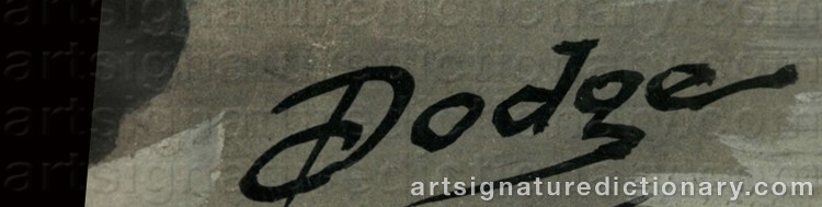 Authentic signature by Arthur Burnside DODGE on Painting/Watercolour artwork