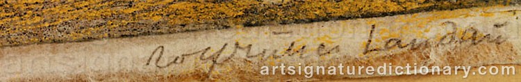 Authentic signature by Rolf MÜLLER-LANDAU on  artwork