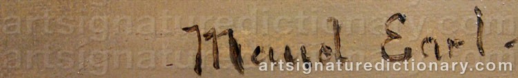 Authentic signature by Maud EARL on  artwork