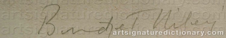 Authentic signature by Bridget RILEY on  artwork