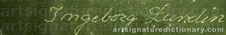 Authentic signature by Ingeborg LUNDIN on Ceramic/Glass artwork