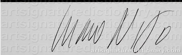 Authentic signature by Mario CRAVO NETO on artwork