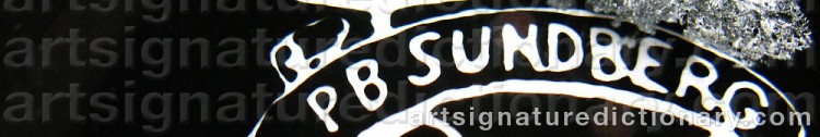 Authentic signature by Per B SUNDBERG on  artwork
