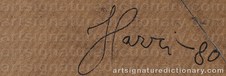 Authentic signature by Juhani HARRI on artwork