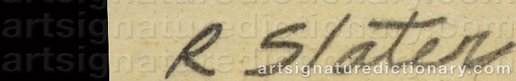 Authentic signature by Roderick SLATER on  artwork