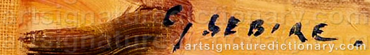 Authentic signature by Gaston SEBIRE on  artwork