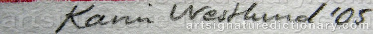 Authentic signature by Karin WESTLUND on  artwork